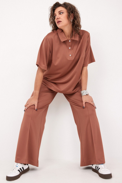 Блуза, брюки BegiModa 3094 терракот - фото 2
