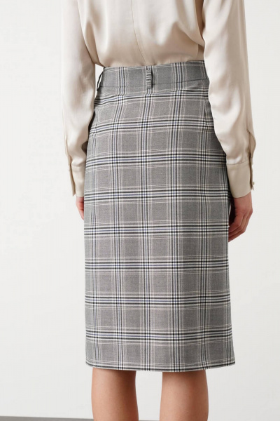 Юбка Nelva 4795 бежевый клетка - фото 10