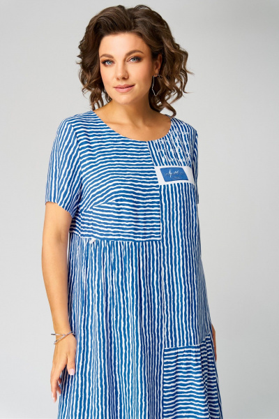 Платье Мишель стиль 1281-1 сине-белый - фото 10