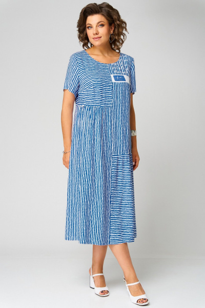 Платье Мишель стиль 1281 сине-белый - фото 19