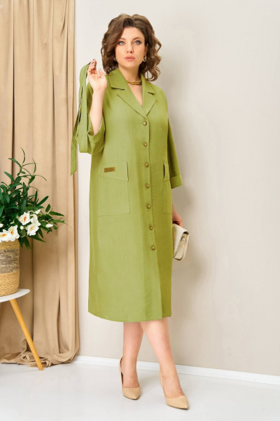 Платье VOLNA 1412 фисташка - фото 7