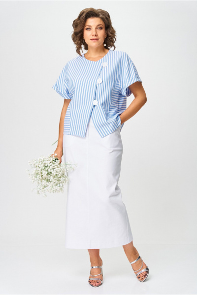 Жакет, юбка Michel chic 1422 белый_полоска - фото 4