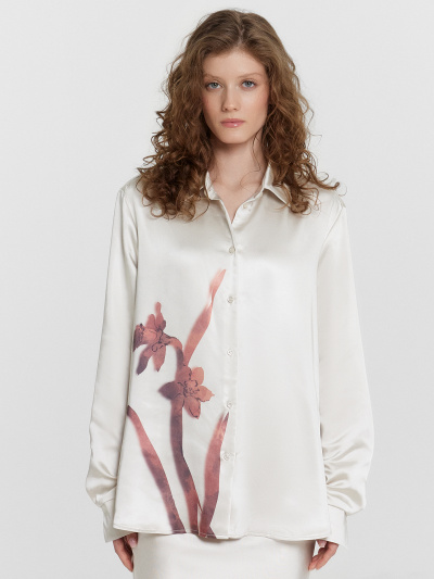 Блуза Mark Formelle 122869/24-ОБР31904П-9 сублимация_красный_цветок_на_молочном_010.1_Субл - фото 3