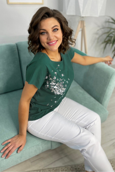 Джемпер Rumoda 2252 темно-зеленый - фото 7