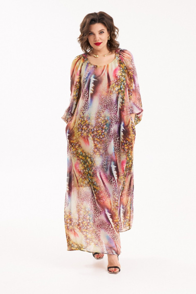 Платье круглогодичное женское шифон с расклешением и карманами Almirastyle 247 - фото 1