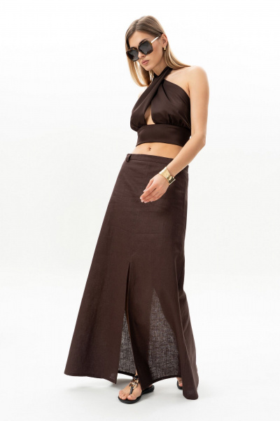 Блуза SILVERSPICE S-7512 шоколад - фото 9