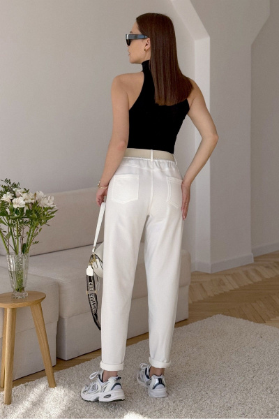 Брюки PRATA wear S034 молочный - фото 13