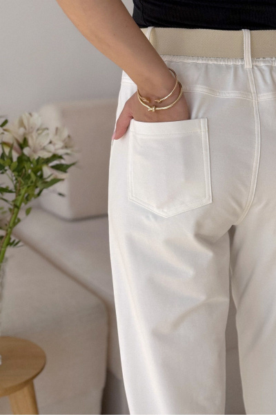 Брюки PRATA wear S034 молочный - фото 9