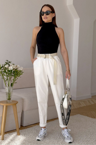 Брюки PRATA wear S034 молочный - фото 1