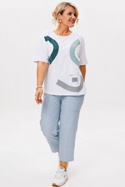 Брюки, футболка Anastasia 1212 белый/светло-серый - фото 9