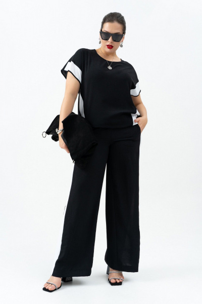 Блуза, брюки Andina 963 черн/белый - фото 3