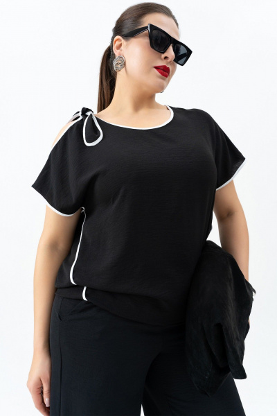 Блуза, брюки Andina 966 черный/белый - фото 3