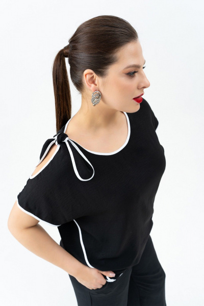 Блуза, брюки Andina 966 черный/белый - фото 11