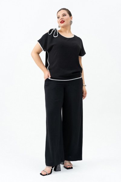 Блуза, брюки Andina 966 черный/белый - фото 9
