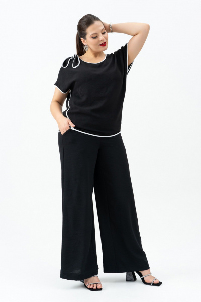 Блуза, брюки Andina 966 черный/белый - фото 7