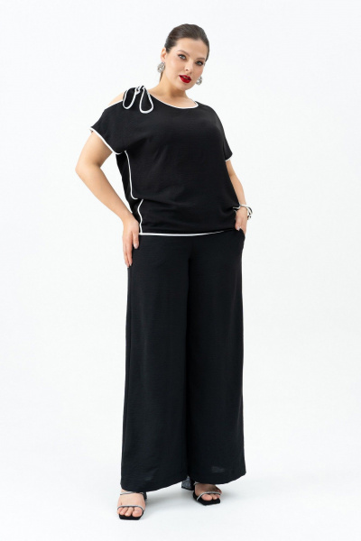 Блуза, брюки Andina 966 черный/белый - фото 5