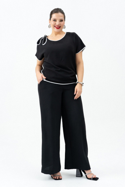 Блуза, брюки Andina 966 черный/белый - фото 1