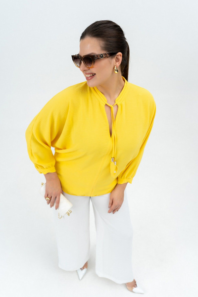 Блуза, брюки Andina 968 желтый/молоко - фото 11