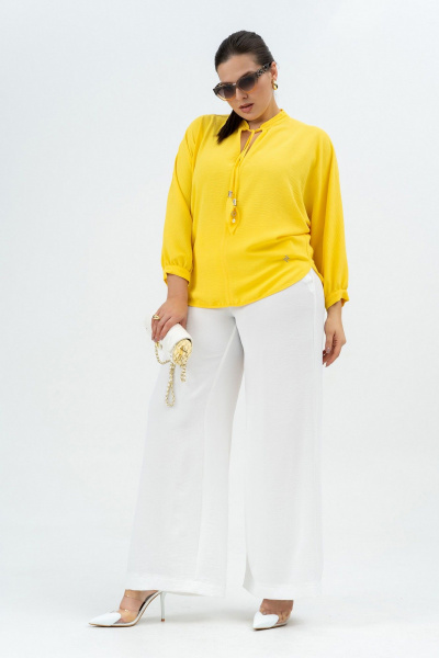 Блуза, брюки Andina 968 желтый/молоко - фото 9