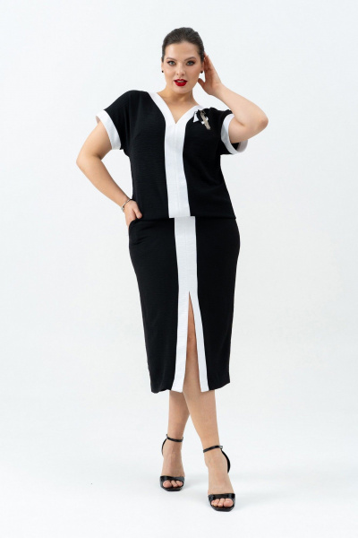 Блуза, юбка Andina 971 черный/белый - фото 23