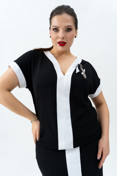 Блуза, юбка Andina 971 черный/белый - фото 9