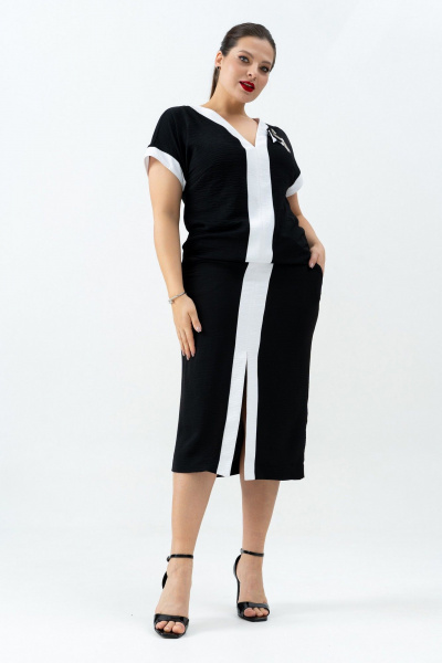 Блуза, юбка Andina 971 черный/белый - фото 3