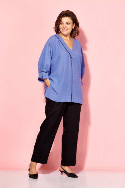 Блуза AVA fashion М-121 синий - фото 15