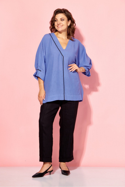 Блуза AVA fashion М-121 синий - фото 7