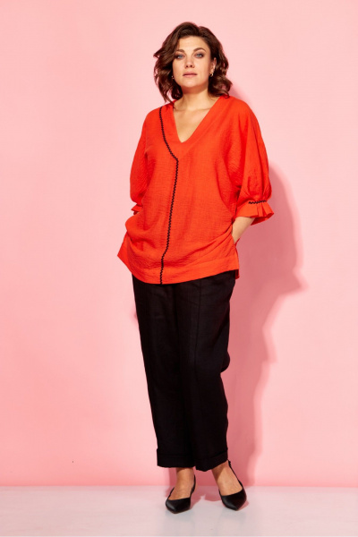 Блуза AVA fashion М-121.01 красно-оранжевый - фото 7