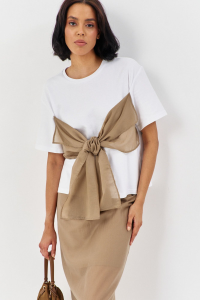 Майка, юбка FLAIM 1169 белый-капучино - фото 9