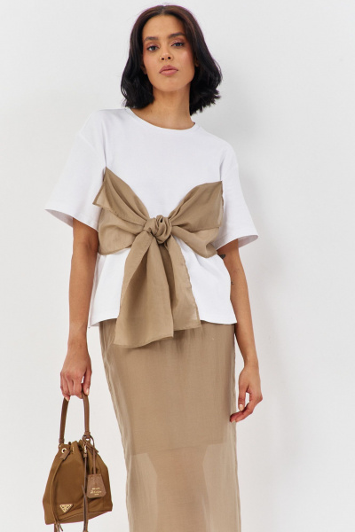 Майка, юбка FLAIM 1169 белый-капучино - фото 7