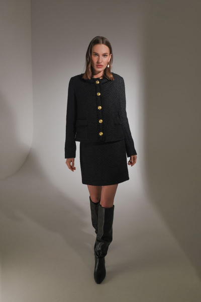 Жакет в стиле Шанель из твида с накладными карманами HELEN BIRCH J014 - фото 2