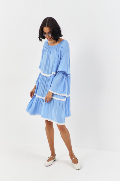 Платье FLAIM 1185 голубой - фото 9