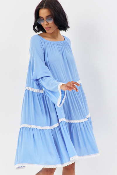 Платье FLAIM 1185 голубой - фото 5