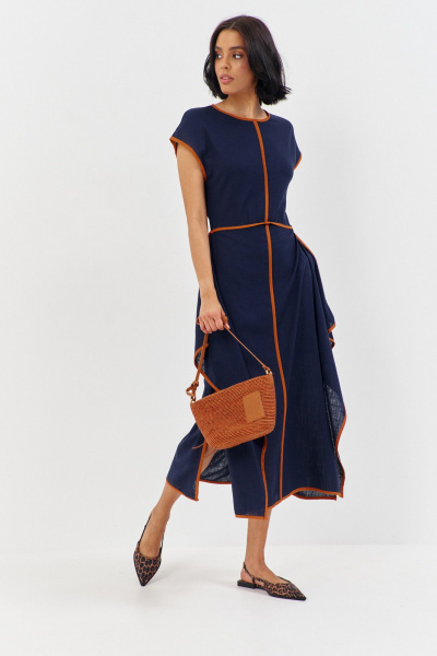 Платье FLAIM 1187 синий - фото 5