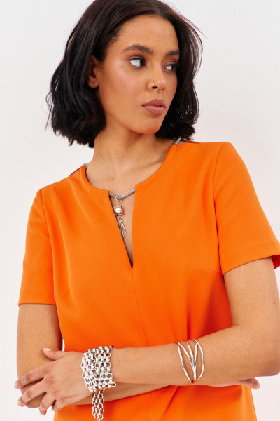 Платье FLAIM 1188 оранжевый - фото 9