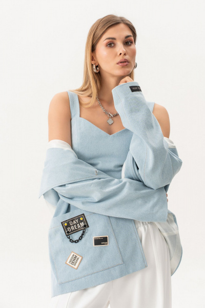 Топ Luna 230 голубой_джинс - фото 13