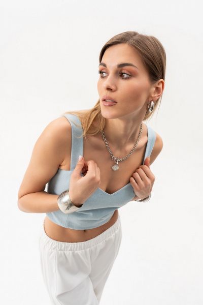 Топ Luna 230 голубой_джинс - фото 7