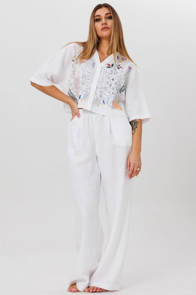 Брюки, рубашка AMIE by Ma Сherie 8008 белый - фото 11