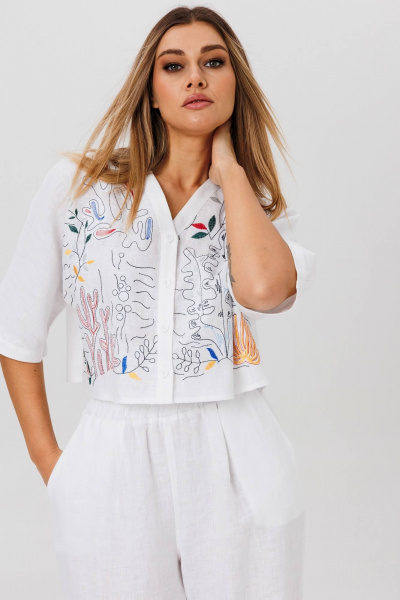 Брюки, рубашка AMIE by Ma Сherie 8008 белый - фото 3