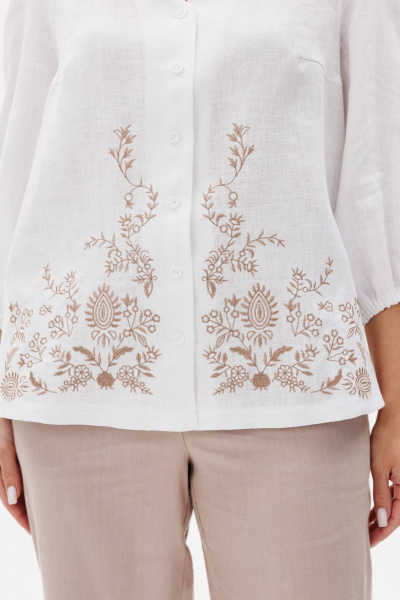 Рубашка Ma Сherie 1175 белый+бежевый - фото 11