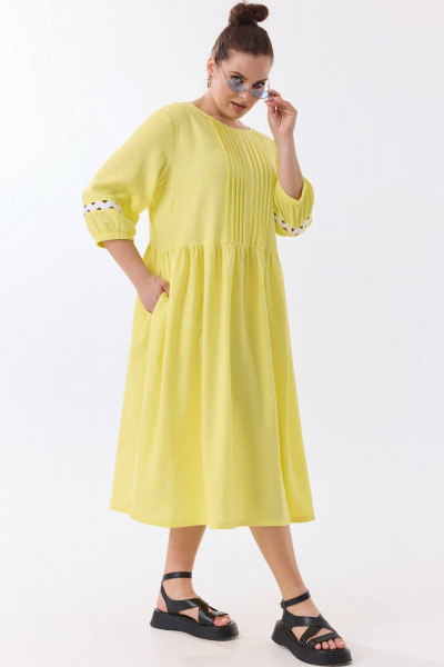 Платье SOVA 11288 желтый - фото 9