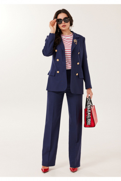 Брюки, жакет, футболка Твой имидж 2136 синий - фото 5