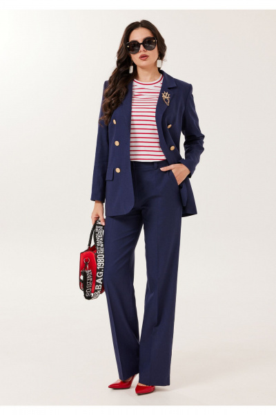 Брюки, жакет, футболка Твой имидж 2136 синий - фото 1