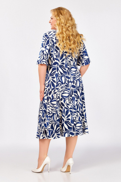 Платье Swallow 854 сине-молочный_принт - фото 17