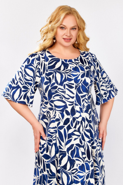 Платье Swallow 854 сине-молочный_принт - фото 13