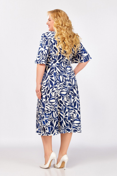 Платье Swallow 854 сине-молочный_принт - фото 7