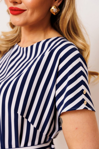 Блуза, брюки Мода Юрс 2910 молочный_полоска - фото 13