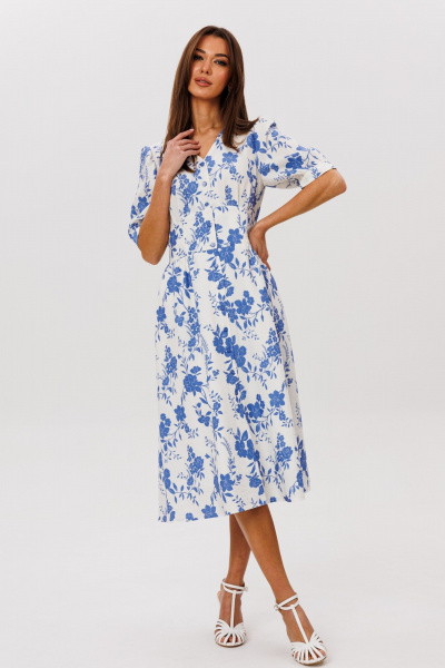 Платье Ларс Стиль 1088 молочно-голубой_принт - фото 13