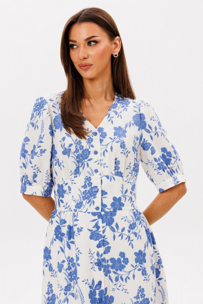 Платье Ларс Стиль 1088 молочно-голубой_принт - фото 11